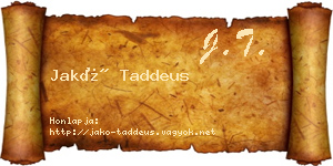 Jakó Taddeus névjegykártya